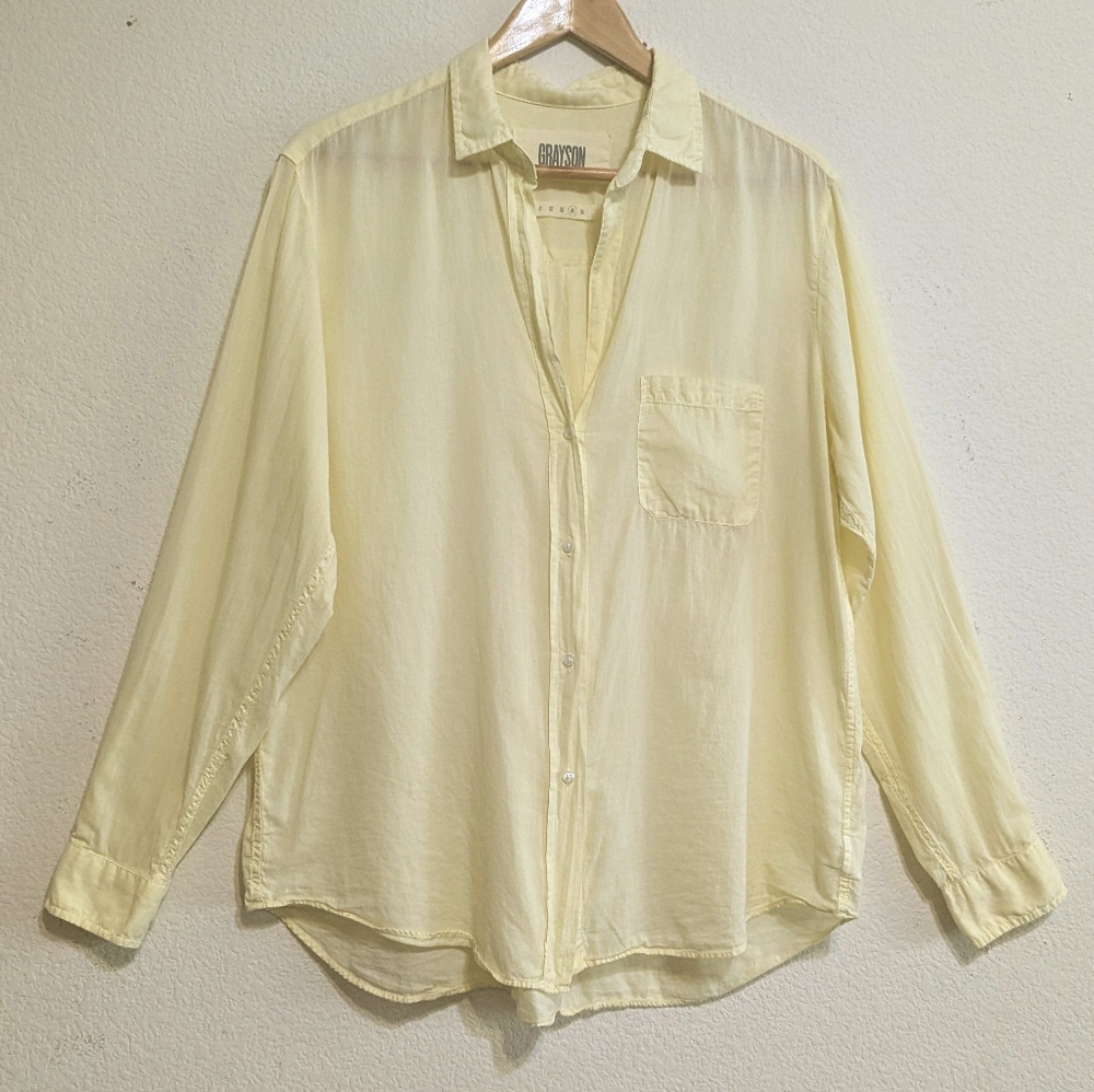 Grayson by Frank & Eileen Hero Shirt Lightweight Woven Womens Large (4) Yellow